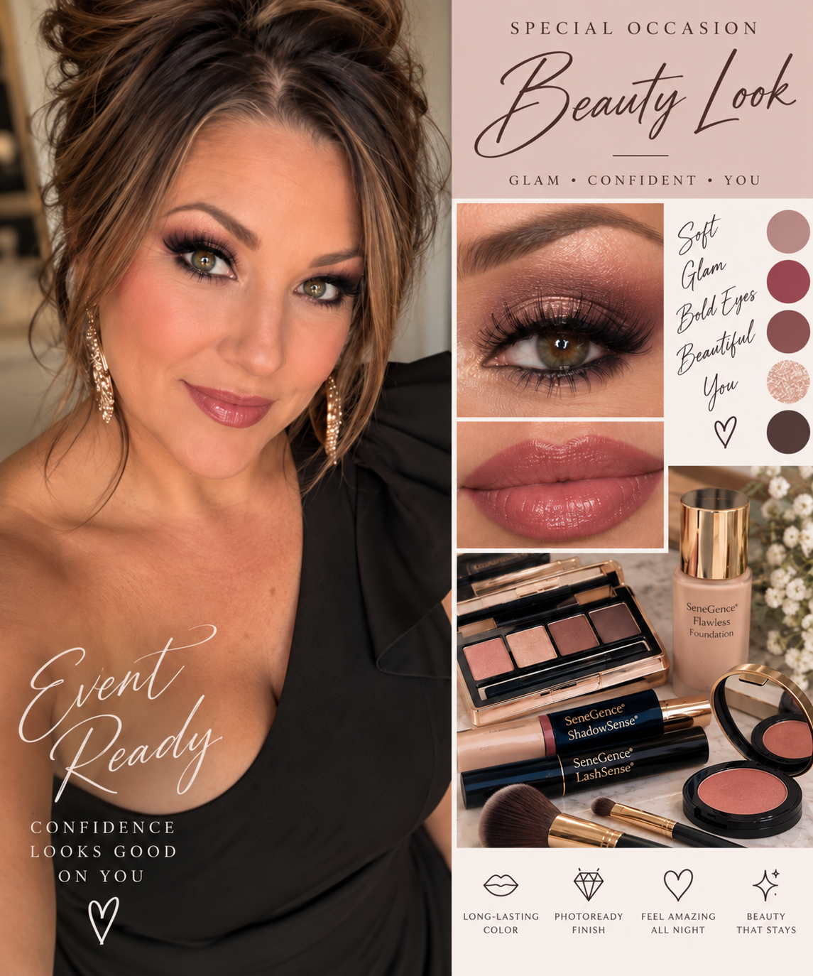 Beauty styling and makeup look