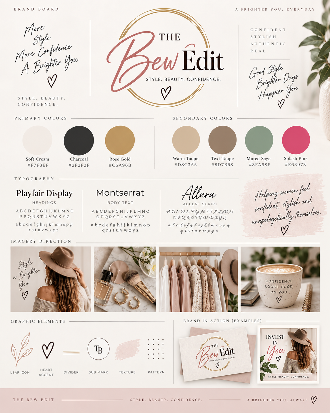 Custom brand board from The Bew Edit