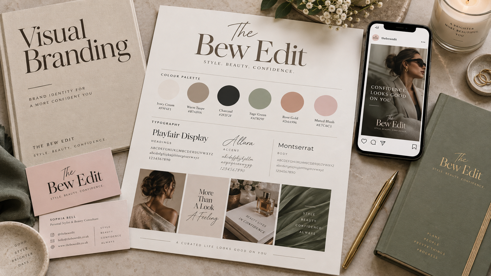 The Bew Edit visual branding